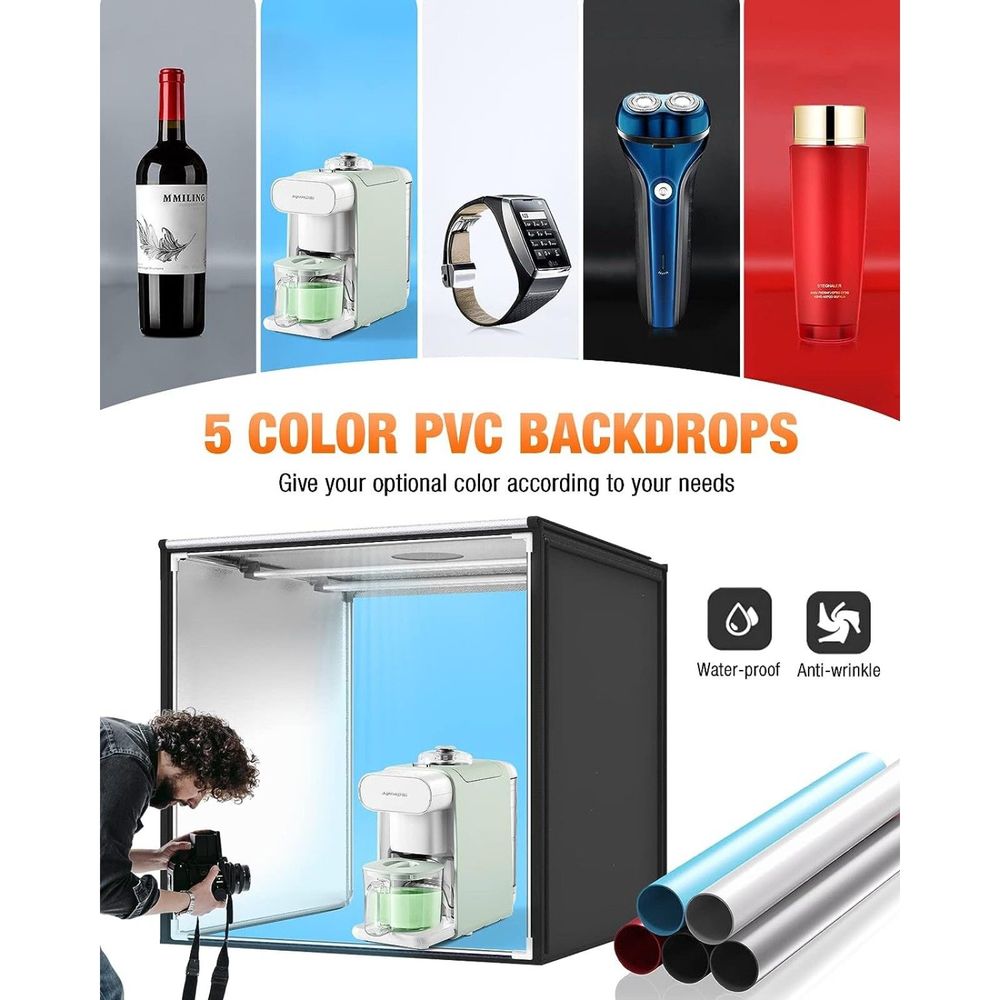 FOSITAN Bi-Color Dimmable Photo Light Box Kit, 32x32 inch80x80 cm Photo Studio